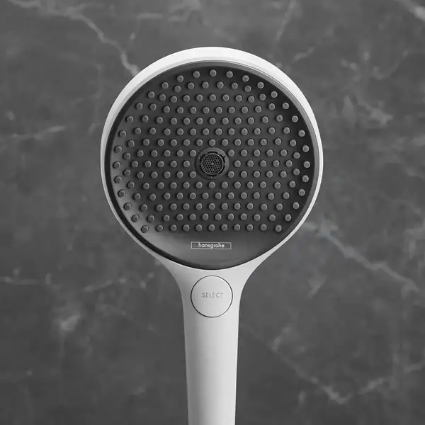 Лейка для душа Hansgrohe Rainfinity EcoSmart (цвет - белый матовый/чёрный), 3 вида струи (26865700) фото 2 Aquada.com.ua