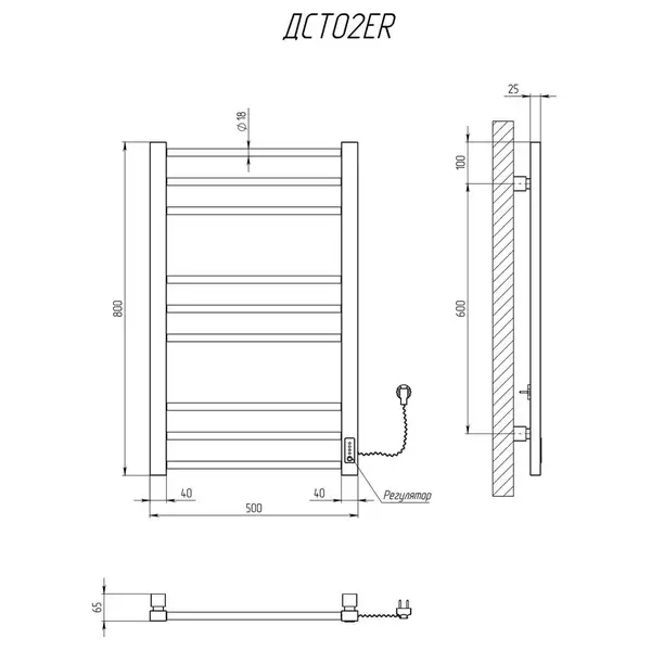 Рушникосушарка KOSSER Степ 800х500 ER (ДСТ02ER)