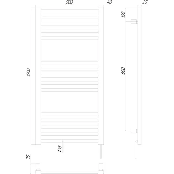 Рушникосушарка KOSSER Степ 1000х500 ER (ДСТ03ER)