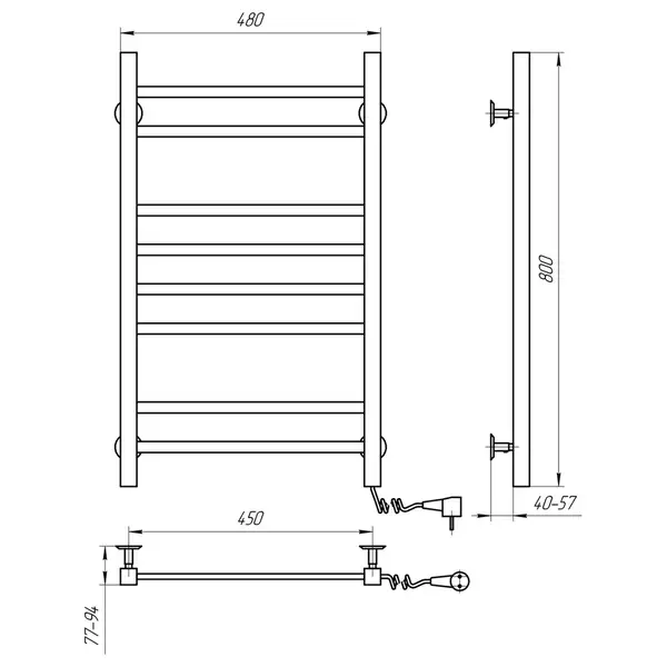 Navin Рушникосушарка Авангард 480х800 права 10-028050-4880