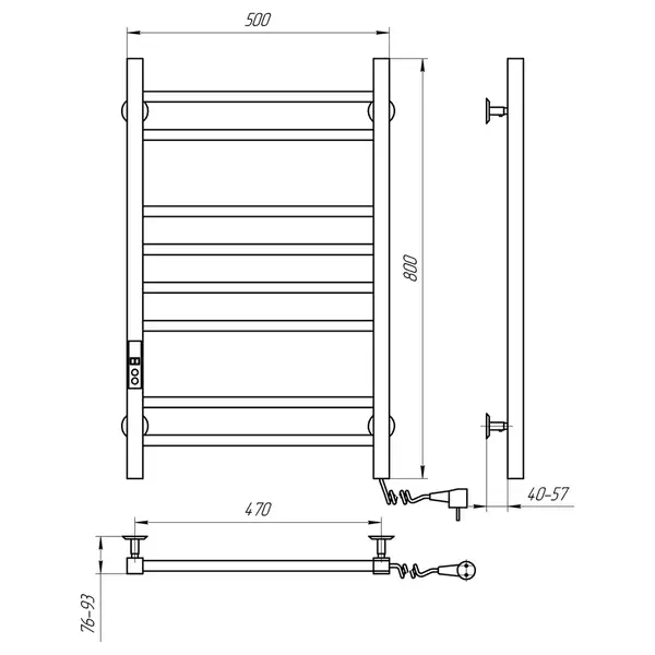 Navin Рушникосушарка Loft 500х800 Digital права 10-043052-5080