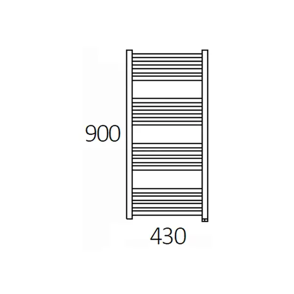 Полотенцесушитель электрический Terma Fiona 43 x 90h см, с тэном Moa, чёрный матовый (WLFIN090043/9005/MOA) фото 3 Aquada.com.ua