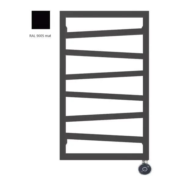 Полотенцесушитель электрический Terma ZigZag 50 х 83,5h см Ral 9005 mat (чёрный матовый), подключение правое (WLZIG083050K9M5E8TS1D)