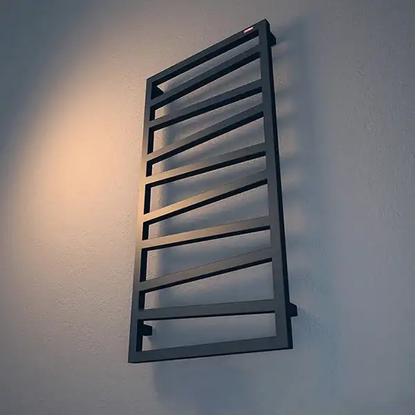 Полотенцесушитель электрический Terma ZigZag в комплекте с тэн One 50 x 131h см, чёрный матовый (WLZIG131050/9005/ONE) фото 2 Aquada.com.ua