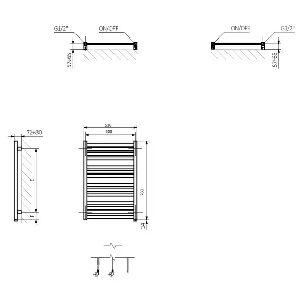 Рушникосушка 780x530 Marlin One WWMRN078053KS95E1P Terma