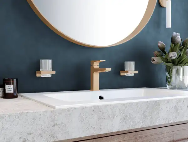 Стакан для жидкого мыла подвесной Hansgrohe AddStoris, матовая бронза/стекло матовое (41749140) фото 2 Aquada.com.ua