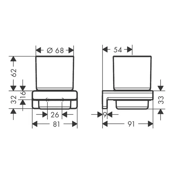 Склянка підвісна Hansgrohe AddStoris, Brushed Black/скло (41749340)