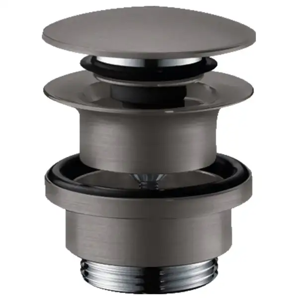 Донний клапан для умивальника Hansgrohe з переливом push-open, Brushed Black (50100340)