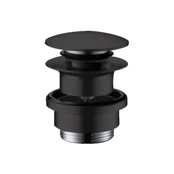 Донний клапан для умивальника Hansgrohe з переливом push-open, чорний матовий (50100670)