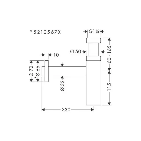 Сифон для умивальника Hansgrohe Flowstar (52105990)
