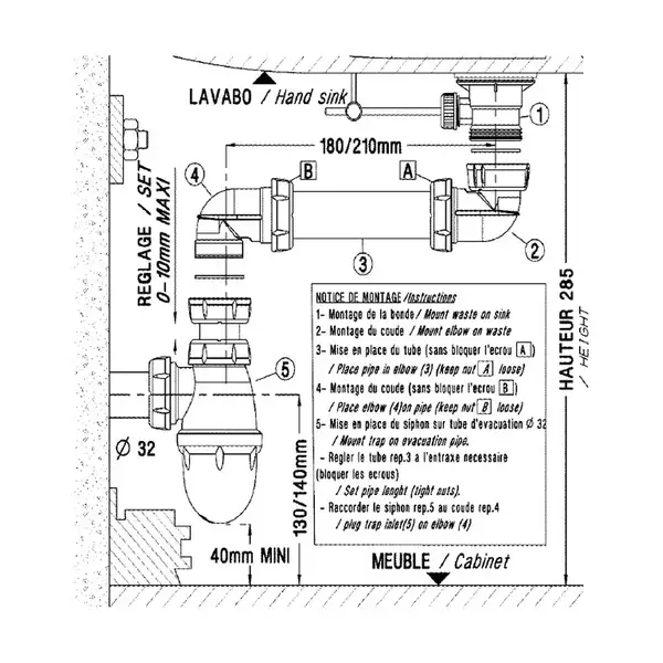 A858B48000 Cифон space safing Roca ІСПАНІЯ (A858B48000)