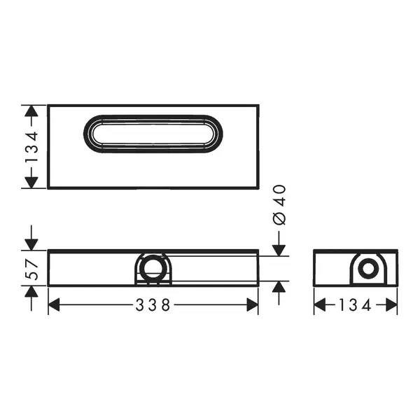 Корпус дренажного канала для плоской установки Hansgrohe uBox universal (01000180) фото 3 Aquada.com.ua