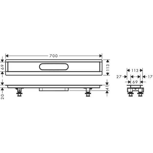 Дренажный канал 70 см Hansgrohe uBox universal (без корпуса) (56011180)