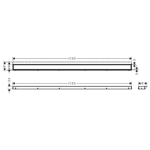 Трап для душа 120 см Hansgrohe RainDrain Match, чёрный матовый (56042670) фото 5 Aquada.com.ua
