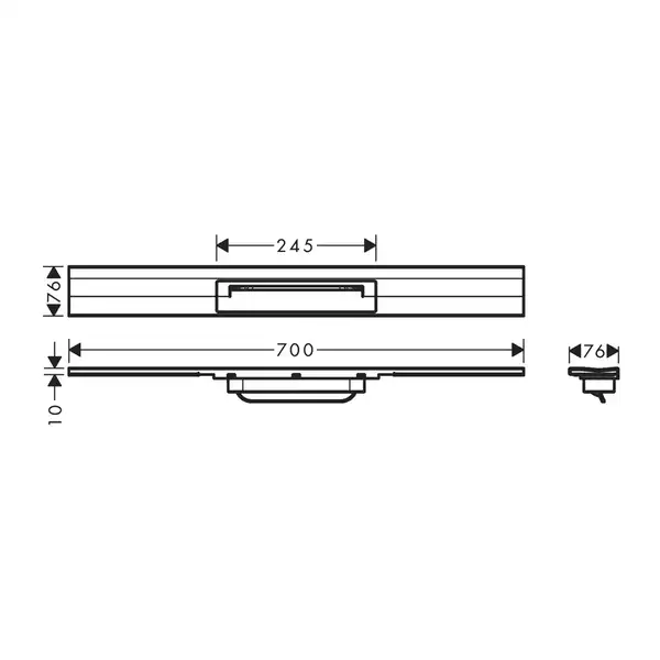 Внешняя часть трапа для душа, укорачиваемого 70 см Hansgrohe RainDrain Flex (полированное золото) 56050990
