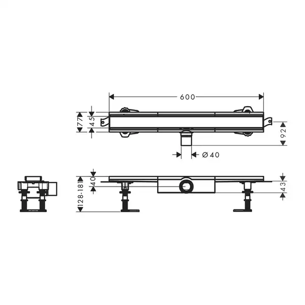 Hansgrohe RainDrain Compact Flat Трап для душа, нерж. сталь (56162800)