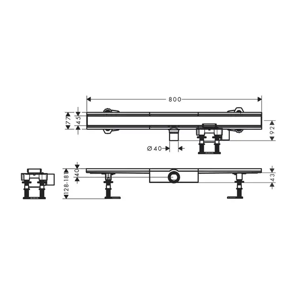 Hansgrohe RainDrain Compact Flat Трап для душа, нерж. сталь (56166800)
