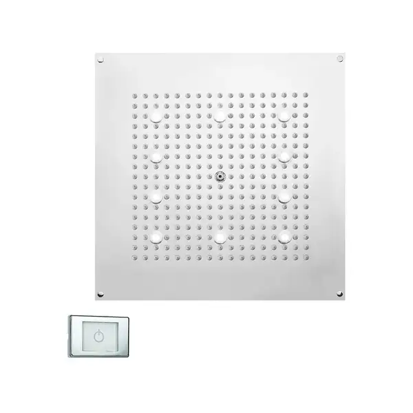 Душова лійка Bossini Dream FLAT light cube 470 10 LED з підсвічуванням, нікель шлифований (H37453000094016)