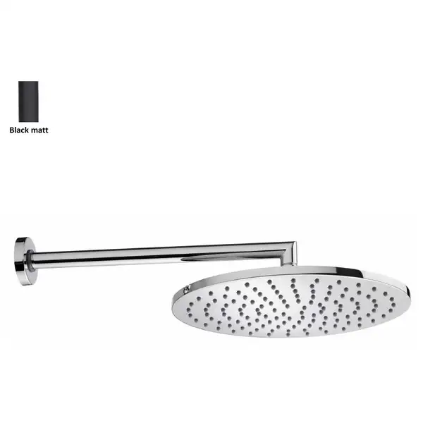 Верхній душ BOSSINI Cosmo D280 мм з тримачем, чорний матовий (H70596I00073009)