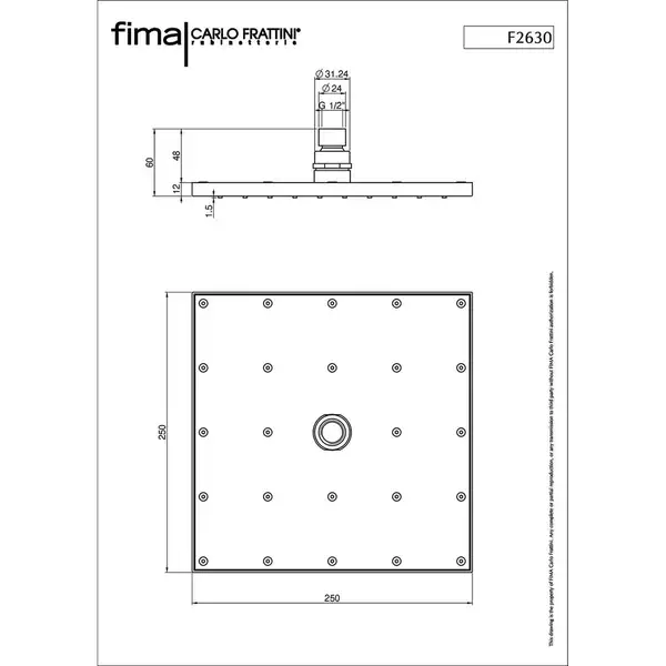 Fima Carlo Верхній душ Wellness Black matt (F2630-2NS), Fima (F2630/2NS)
