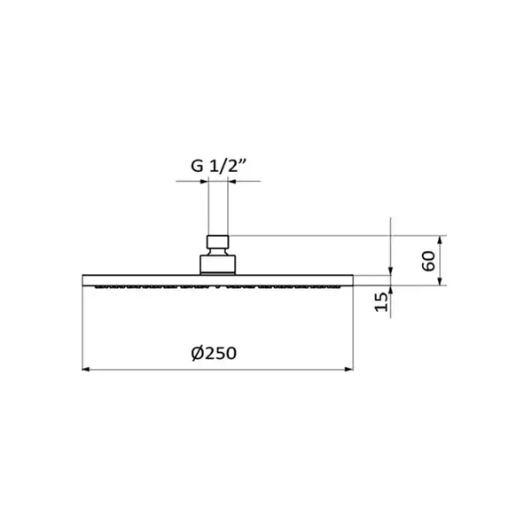 Верхній душ GRB Hydro Black 250 мм, чорний (5020022) (05020022)