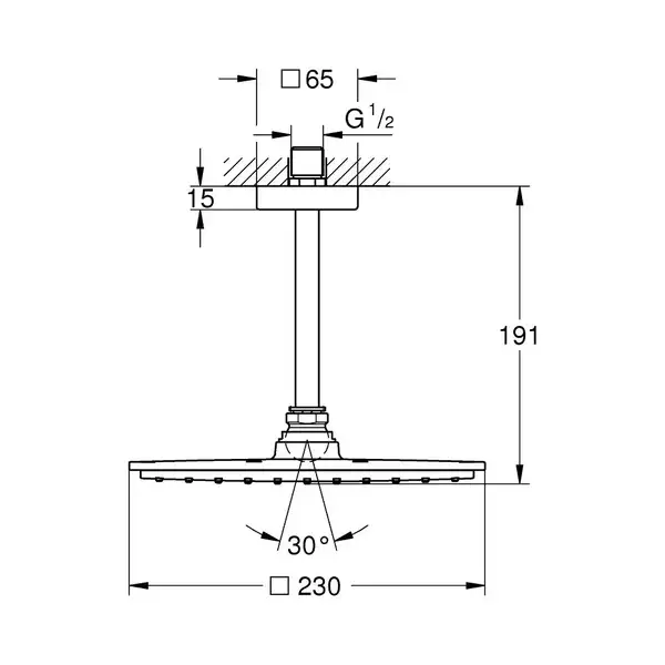 Верхній душ Grohe Rainshower Allure 230 (26065000)