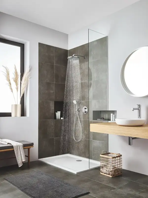 Верхний душ с душевым кронштейном Grohe Tempesta Ø 250 мм (цвет - хром) (26668000) фото 10 Aquada.com.ua