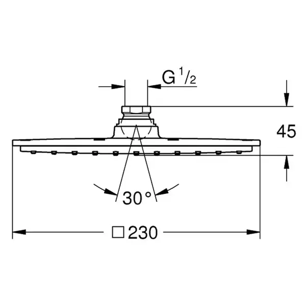 Верхній душ з 1 режимом струменя GROHE Rainshower Allure 230 (27480000)