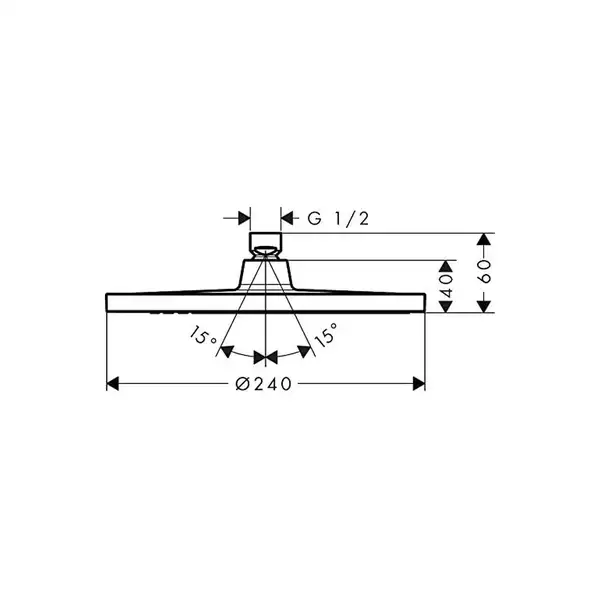 Верхній душ Hansgrohe Crometta S 240 1jet, Matt Black (26723670)