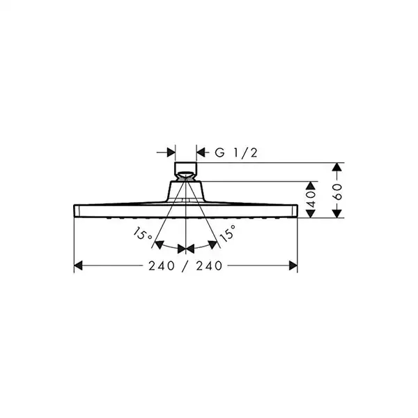 Верхній душ Hansgrohe Crometta E 240 1jet, Matt Black (26726670)