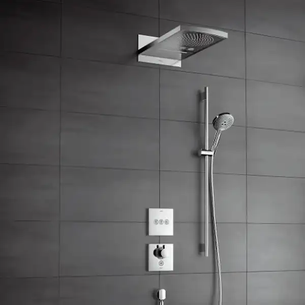 Верхний душ с подсветкой Hansgrohe Raindance 548х280 мм (белый/хром) 28410400