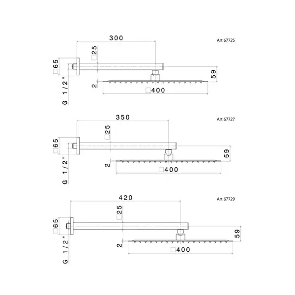 New-Form Верхній душ New Form LINFA II 40 см, хром (6772921.018) (67729.21.018)