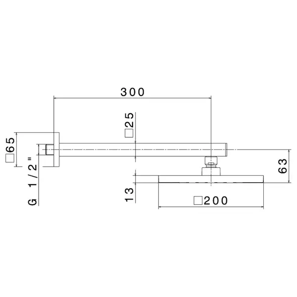 New-Form Верхній душ New Form Ergo-Q 20x20см з тримачем 30 см, хром (67797.21.018)