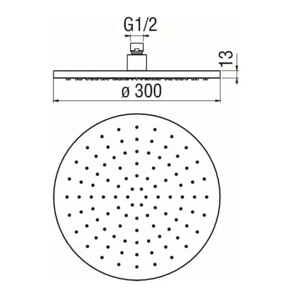 AD139/113IX Верхній душ 300мм поворотний функція дощ колір Inox (AD139/113#882) Nobili ІТАЛІЯ (AD139/113IX)