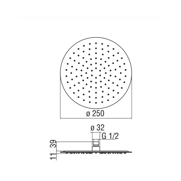AD139/121CR Верхній душ 250мм круглий хром Nobili ІТАЛІЯ (AD139/121CR)