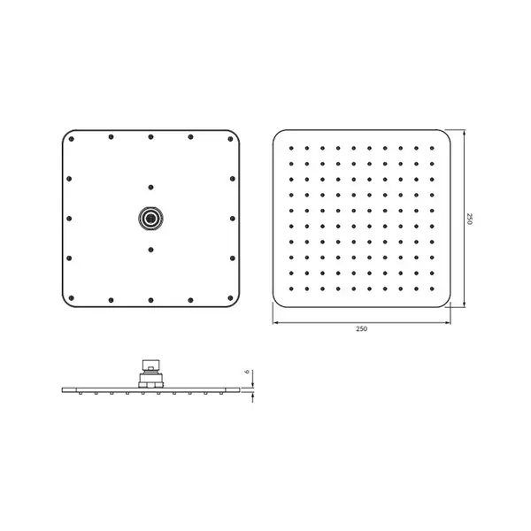 верхний душ Omnires Slimline chrome white 25x25 cm (WG225/OCRB)