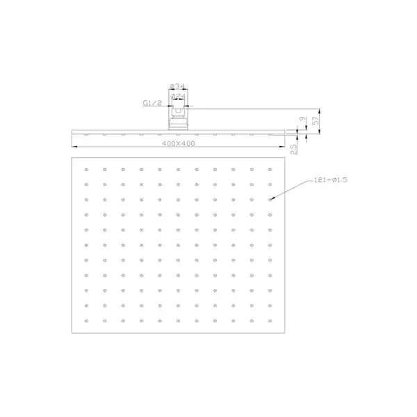 верхній душ Omnires Slimline chrome 40x40 cm (WG240CR)