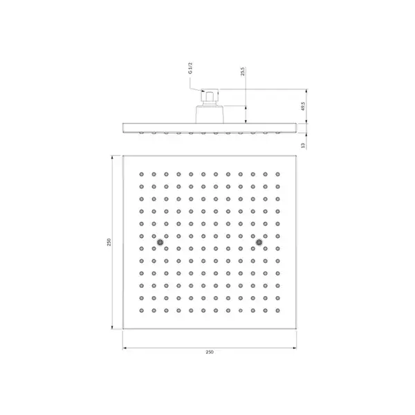 верхній душ Omnires Ocean chrome 25x25 cm (WGR225CR)