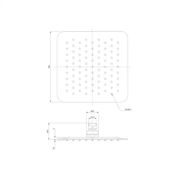 верхній душ Omnires Ultra Slimline chrome 20x20 cm (WGU220CR)