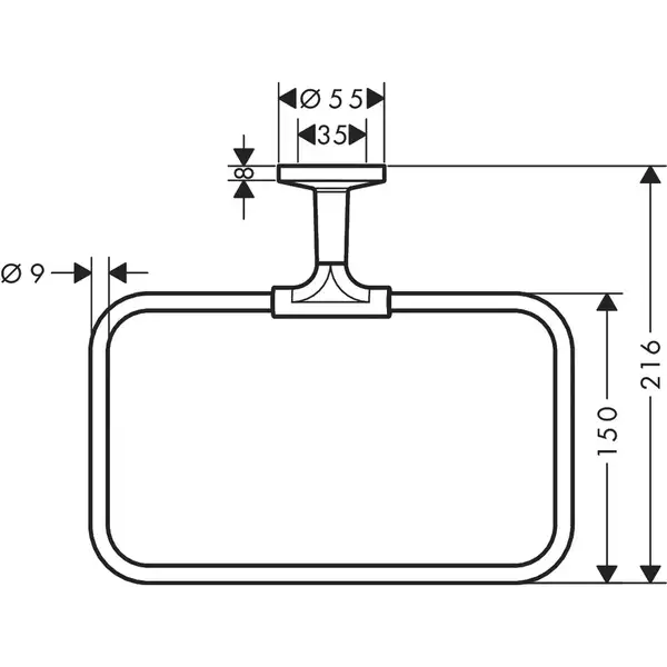 Кільце для рушника AXOR Universal Circular, хром (42823000)