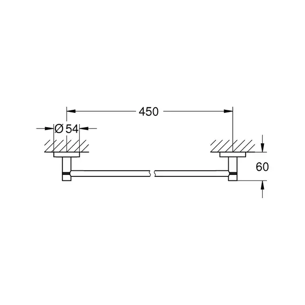 Полотенцедержатель 504 мм Grohe Essentials, тёмный графит (40688AL1) фото 2 Aquada.com.ua