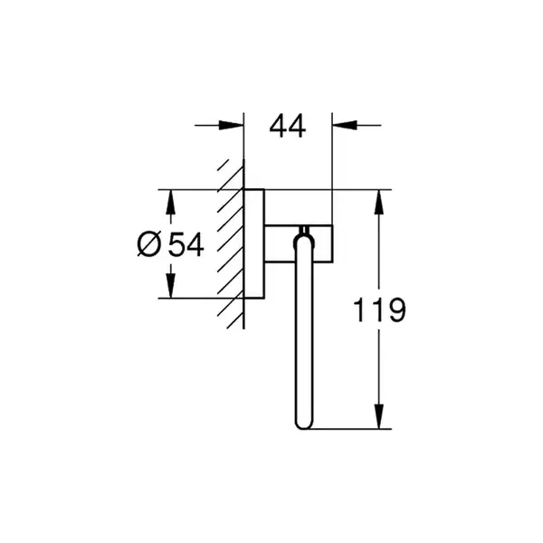 Бумагодержатель без крышки Grohe Essentials (цвет - тёмный графит, матовый) (40689AL1) фото 2 Aquada.com.ua