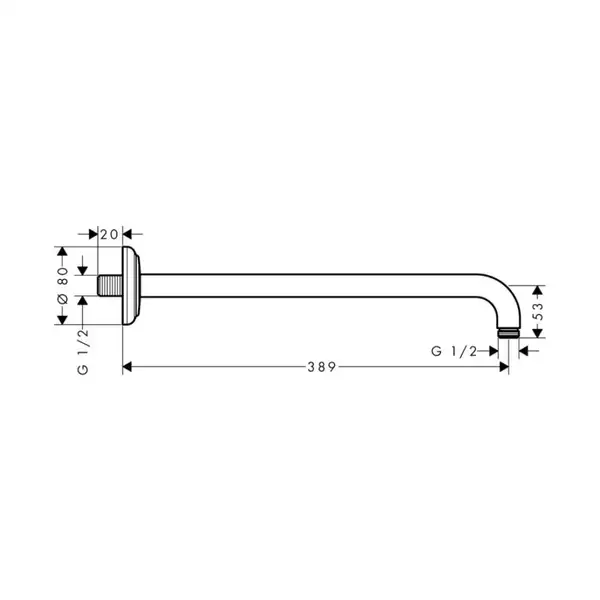 Тримач верхнього душу Axor Montreux 389 мм Classic, Brushed bronze (27348140)