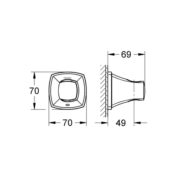 Держатель для ручного душа Grohe Grandera (цвет - хром/золото) (27969IG0) фото 2 Aquada.com.ua