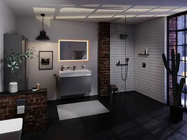 Настенный держатель Porter 500 с полкой правый Hansgrohe Porter E (цвет - чёрный матовый) 26858670