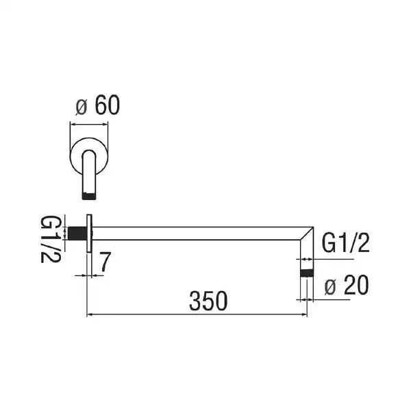 AD138/44IX Настінний кронштейн верхнього душу колір Inox Nobili ІТАЛІЯ (AD138/44IX)