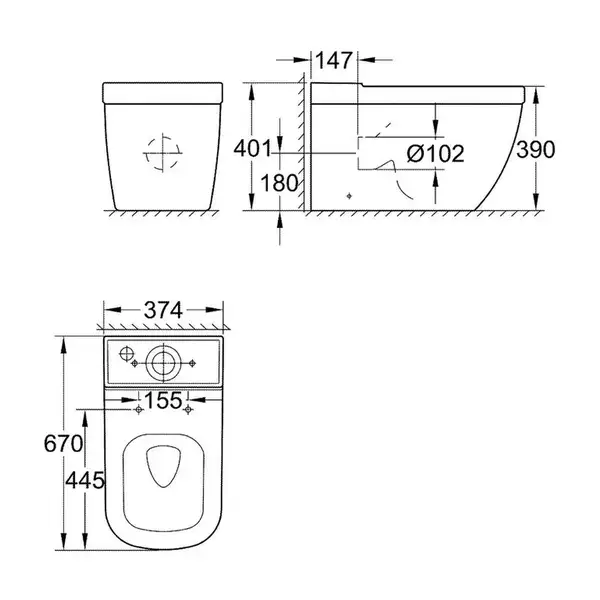 Унітаз для підлоги Grohe Euro Ceramic, білий (39338000)