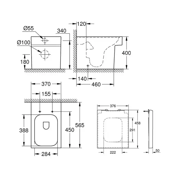 Grohe Cube Ceramic Унітаз для підлоги, білий (3948500H_39488000)