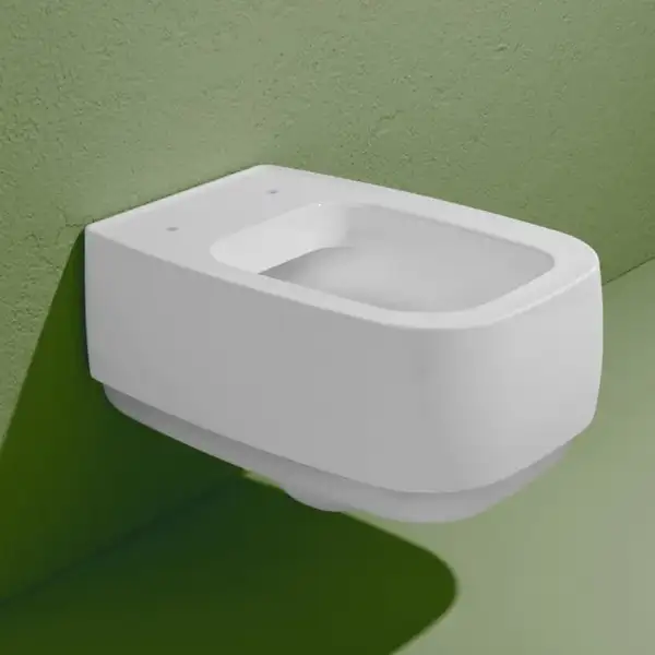 Унитаз подвесной Goclean® (безободковый) Flaminia Flag с сиденьем Soft Close, цвет - белый глянцевый FG118G+FGCW03 Bianco