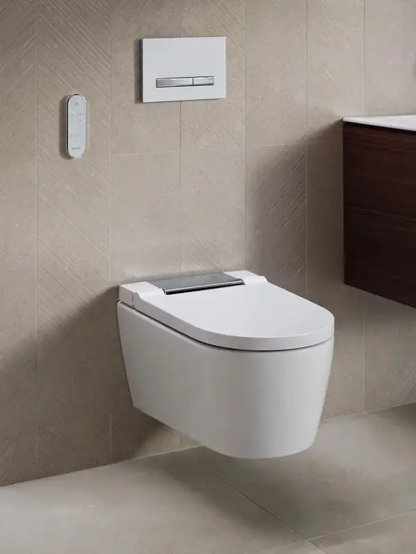 Підвісний унітаз-біде Geberit AquaClean Sela (унітаз білий глянець/панель хром глянець)  146.224.21.1
